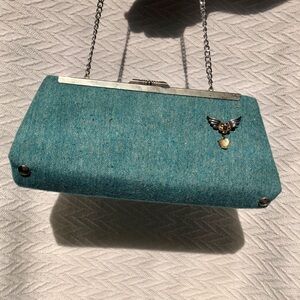 Pale blue sparkly vintage purse